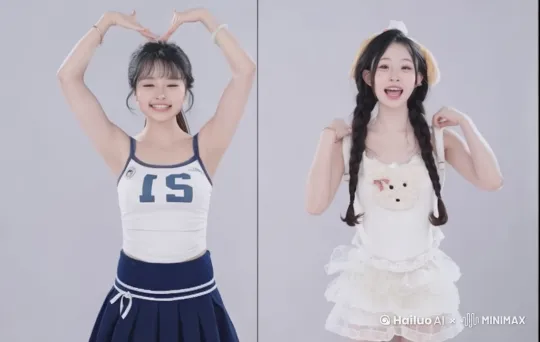 两个女孩愉快的玩耍，都很开心，背景有花瓣，彩带 by Hailuo AI Video Generator