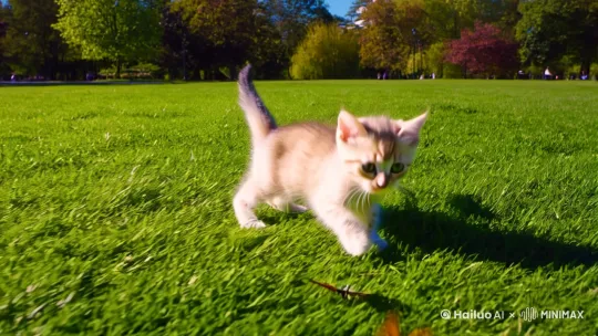 一只小猫在公园玩耍 by Hailuo AI Video Generator