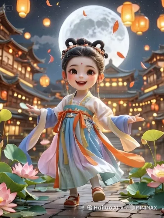穿古代服装跳舞的小女孩 by Hailuo AI Video Generator