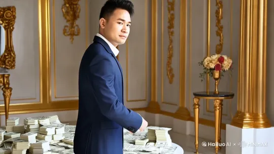这个人身边全是钱，全是金钱的味道。
 by Hailuo AI Video Generator