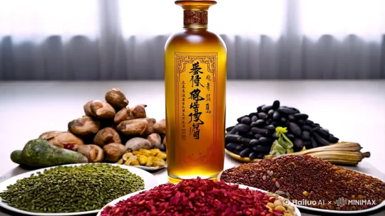 这坛中药材泡制的养生酒，名为“战神618”！
由两个方子组成，一方出自明末傅青主的《石室秘录》，另一方出自古代房中术名著《洞玄子》。二方合用，既做到平时“高筑墙、广积粮”、重现往日之雄风，又能到达战时“持久战、缓称王”、从此君王不早朝！集中药材天然之精华，成天地造物之玄妙！养生之人，值得拥有！ by Hailuo AI Video Generator