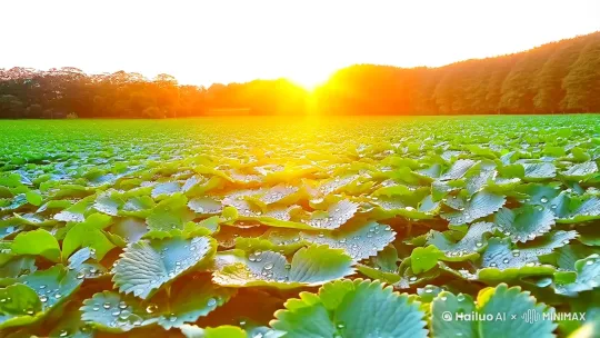 目标： 突出香野草莓香气浓郁、口感纯甜、肉质紧致细腻、绿色生态认证的特点，吸引用户购买。

风格： 清新自然、甜美诱人

画面：
开场： 清晨的阳光洒在翠绿的草莓园，露珠在叶片上闪烁，镜头缓缓推近，聚焦在一颗颗鲜红欲滴的香野草莓上。(特写：草莓表面晶莹剔透，果肉饱满)
转场： 手指轻轻摘下一颗草莓，慢动作展示草莓脱离枝头的瞬间，果肉颤动，汁水欲滴。(特写：草莓蒂部新鲜翠绿)
特写： 将草莓切开，露出红润的果肉，汁水缓缓流出。(特写：果肉纹理清晰，汁水晶莹)
画面： 将草莓放入口中，闭上眼睛，露出陶醉的表情。(特写：嘴角微微上扬，脸上洋溢着幸福)
穿插： 展示绿色生态认证证书，以及果农精心培育草莓的画面。(画面：果农在田间劳作，笑容淳朴)
结尾： 一盘鲜艳的香野草莓，搭配文案“香野草莓，甜蜜暴击，限时抢购！”，并附上购买链接。(画面：草莓摆放精致，背景虚化)
其他：
可以使用一些滤镜，让画面更加清新自然。
可以添加一些动态效果，例如草莓上的水珠滚动、果肉颤动的效果等。 by Hailuo AI Video Generator