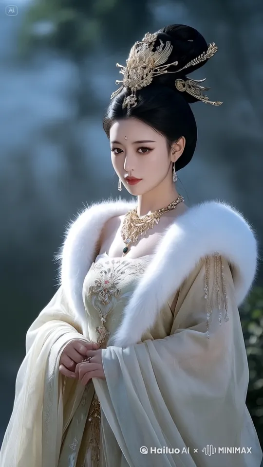 美妙的女子完美切换变成一只白狐狸，变化过程烟熏妖娆，充满仙境，狐狸眼镜充满妖气 by Hailuo AI Video Generator