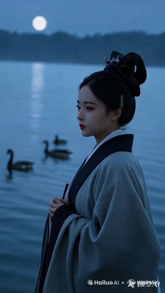 合理的动作，展现图中女人思念郎君，伤心欲绝 刻骨铭心的爱情 by Hailuo AI Video Generator