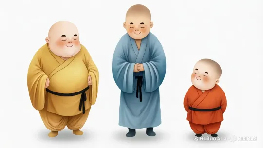 三个和尚在寒暄 by Hailuo AI Video Generator