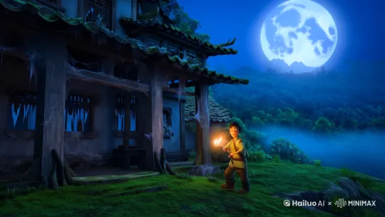 古宅秘事
 
明朝末年，桃源村流传着一座古宅的传说。据说每逢月圆之夜，宅中便传出隐隐哭声，但凡靠近之人，皆会被一股莫名的阴气笼罩，厄运缠身。
 
村里有个叫阿福的年轻猎户，为人胆大且好奇心重。一日，他听闻邻村的货郎讲起古宅之事，心中不禁泛起波澜，决定在月圆之夜一探究竟。
 
终于，月圆之夜来临。阿福手持火把，腰佩长刀，踏入了那座荒废已久的古宅。月光透过破旧的窗棂洒在满是灰尘的地面上，映出斑驳的光影。古宅内寂静无声，只有阿福的脚步声在空荡荡的房间里回响。
 
当他走到后院时，一阵阴风吹过，火把猛地闪烁起来，几乎熄灭。阿福心中一惊，环顾四周，只见一口古井孤零零地立在那里。井口周围长满了青苔，仿佛在诉说着岁月的沧桑。
 
阿福缓缓靠近古井，低头望去，井中漆黑一片，深不见底。突然，井中传来一阵阴森的笑声，紧接着，一个白色的身影从井底缓缓升起。那身影长发垂地，面容惨白，双眼空洞无神，正是传说中的女鬼！
 
女鬼张开双臂，向阿福扑来。阿福惊恐万分，转身就跑。然而，无论他怎么跑，都始终无法逃离古宅。女鬼的笑声在他身后回荡，仿佛无尽的诅咒。
 
就在阿福绝望之际，他突然想起腰间的长刀。他猛地抽出长刀，转身向女鬼砍去。随着一声凄厉的惨叫，女鬼化作一缕青烟消失不见。
 
阿福瘫倒在地，大口喘着粗气。他知道，自己刚刚经历了一场生死考验。从那以后，阿福再也不敢轻易涉足危险之地，而那座古宅的传说，也在桃源村流传得更加神秘。 by Hailuo AI Video Generator