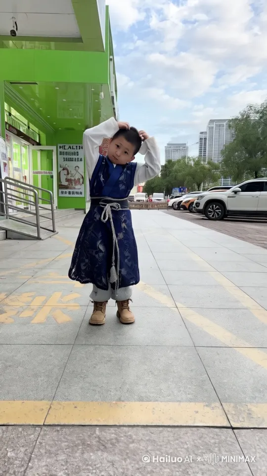 与哪吒打斗，手持AK火力全开 by Hailuo AI Video Generator