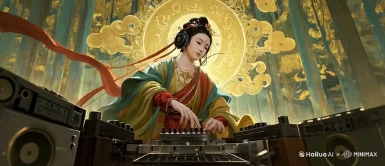 人物操作DJ机打碟，镜头推进 by Hailuo AI Video Generator