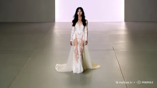 这是一个可爱又坚强的女人   请给他制作一个时装秀的视频 by Hailuo AI Video Generator