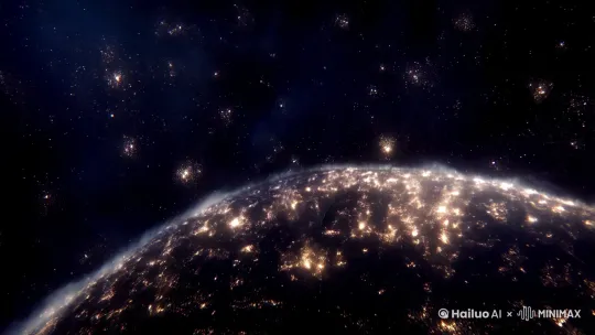 视频以一个宏伟的开场镜头开始，展示宇宙的起源和世界的形成。画面从一片混沌开始，黑暗中逐渐浮现出微弱的光点，仿佛宇宙初生时的星辰。接着，镜头缓缓拉近，展现盘古开天辟地的壮丽场景：

视觉效果：通过动画或特效，呈现盘古手持巨斧劈开混沌的画面，天空与大地逐渐分离，清气上升为天，浊气下降为地。 by Hailuo AI Video Generator