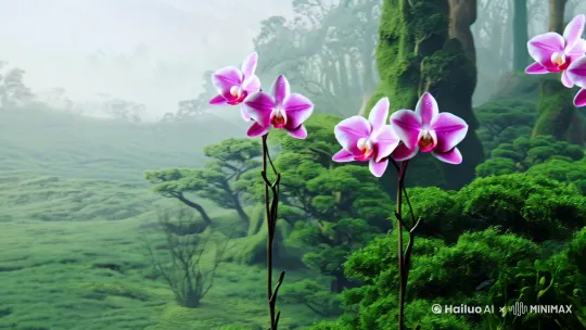 春秋战国：孔子称兰花为“王者之香”，屈原在《离骚》中以兰喻高洁。 by Hailuo AI Video Generator