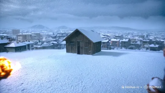 小镇被一场突如其来的大雪覆盖，静谧得有些诡异。阿明和阿珍从小一起长大，这天，他们在雪地中相遇。阿明手中燃起一团火焰，阿珍则捧着一颗雪球，像是某种神秘的对峙。
 
阿明的眼神中透着一丝慌乱，他告诉阿珍，自己最近总是做奇怪的梦，梦里有个声音指引他来到这片雪地。阿珍皱了皱眉，说自己也有同样的遭遇。两人决定一起探寻真相。
 
他们沿着雪地中的脚印前行，来到了小镇边缘一座废弃的木屋前。木屋的门半掩着，发出吱呀的声响。阿明鼓起勇气推开了门，屋内弥漫着一股陈旧的气息。在角落，他们发现了一本破旧的日记。
 
日记的主人似乎是小镇曾经的居民，记录着小镇隐藏的秘密——这片土地曾是魔法试验场，而阿明和阿珍的祖辈就是参与者。日记中提到，每隔几十年，魔法就会复苏，选中两个孩子来完成某种仪式。
 
正当他们看得入神时，木屋的门突然关上，黑暗笼罩了一切。阿珍害怕地抓住阿明的手，阿明则强装镇定。就在这时，阿明手中的火焰突然熄灭，阿珍手中的雪球也开始融化。
 
随着火焰和雪球的消失，木屋的门缓缓打开，光线重新照了进来。他们走出木屋，发现小镇的雪已经停了，一切又恢复了平静。但阿明和阿珍知道，这只是开始，他们身上似乎背负着解开小镇魔法之谜的使命，而那个神秘的仪式究竟是什么，依旧是个未知数。 by Hailuo AI Video Generator