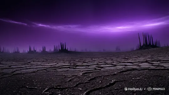 【镜头1:全景】(5秒)
荒芜星球表面广角镜头
干裂的黑色土地布满放射性裂纹
低角度仰拍呈现压迫感十足的紫色星空
远处枯树剪影如骷髅手指刺向天空
环境音:低频风声(渐强)
【镜头2:人物中景】(4秒)
女性侧影入画(穿旧太空服,氧气面罩反光)
镜头跟随她缓慢前行的脚步推进
特写开裂地面在靴底粉碎成灰
音效:沙砾碎裂声(清晰)
【镜头3:主观视角】(3秒)
镜头模拟人物视线扫过荒原
突然定格在地面某处
画面中心出现枯叶特写(焦外虚化处理)
【镜头4:眼部特写】(3秒)
女性瞳孔微微收缩(睫毛结霜细节)
面罩倒影里枯叶轮廓逐渐清晰
呼吸在面罩内壁凝结水雾(动态模糊)
【镜头5:俯拍慢动作】(6秒)
俯视镜头:女性单膝触地(扬起尘埃慢速扩散)
脱去手套露出机械义肢(金属关节特写)
义指接触枯叶时产生静电火花
音效:电磁干扰声
【镜头6:微观镜头】(5秒)
叶片纤维显微级展示(金黄叶脉流淌着荧光液体)
超现实处理:叶肉组织里浮现星云幻象
环境音:空灵回声(暗示量子纠缠)
【镜头7:仰角镜头】(4秒)
女性将叶片举向星空(逆光剪影)
叶片突然分解为数据流向上飘散
背景枯树同步数据化崩解
音效:数字解构音效
【镜头8:镜头旋转】(8秒)
180度环绕运镜揭示背后真相
原以为是山脉的物体实为巨型星舰残骸
金属表面布满未知文明的象形文字
残骸底部延伸出能量藤蔓缠绕女性脚踝
【镜头9:双重视角】(5秒)
分屏处理:左眼现实(荒芜场景)/右眼虚拟(全息森林)
女性义眼虹膜数据流闪烁(HUD界面显示"生命信号确认")
背景音乐:电子音渐变为鸟鸣采样
【镜头10:开放式结尾】(5秒)
镜头急速拉升穿越大气层
太空中星球表面亮起矩阵光点
枯叶图案在星链网络中蔓延
黑场字幕:"播种协议已激活" by Hailuo AI Video Generator