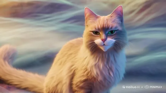 猫 对着镜头微笑[下降,上摇] by Hailuo AI Video Generator
