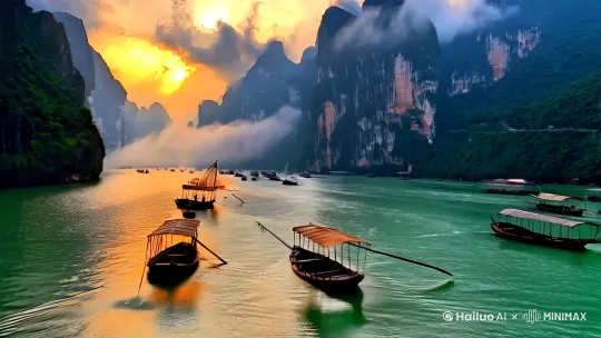 我是旅游顾问，我需要一个三峡上水的旅游视频 by Hailuo AI Video Generator