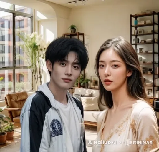 两个人拥抱在一起。 by Hailuo AI Video Generator