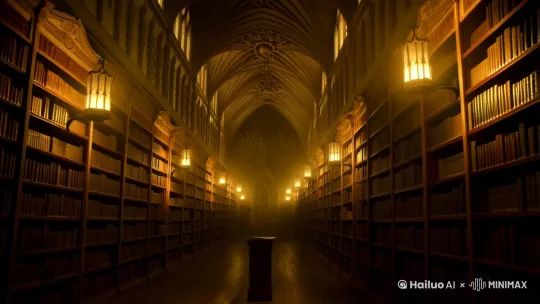 场景描述：这是一所历史悠久的大学图书馆，古老的建筑风格、密集的书架、昏暗的灯光，仿佛隐藏着无数的秘密。图书馆的深处有一个传说中的密室，据说里面藏着一个惊天的秘密。
关键元素：密室钥匙、古老书籍、图书馆管理员的日志
游戏规则：
玩家进入图书馆后，必须在规定时间内找到密室的钥匙并进入密室。
图书馆内有许多谜题和机关，玩家需要解开谜题才能找到线索。
玩家在探索过程中会遇到各种NPC，他们可能会提供帮助，也可能会误导玩家。
图书馆内有一些危险区域，玩家需要小心应对，否则可能会遭遇不幸。
剧情发展：
玩家在图书馆入口处发现一张神秘的纸条，上面写着密室的线索。
玩家在探索过程中逐渐发现图书馆的历史和密室的秘密。
玩家在密室中找到一本古老的书籍，书中记录了一个关于大学创立者的秘密。
玩家需要解开书籍中的谜题，才能揭开真相。 by Hailuo AI Video Generator