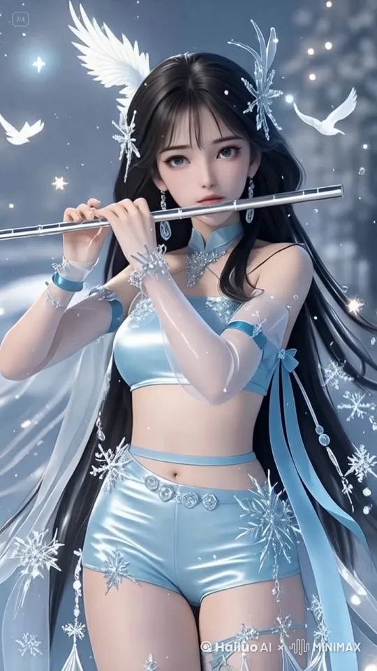 美女向左扭动屁股，向右扭动屁股，吹笛子，超高清，动作流畅自然， by Hailuo AI Video Generator