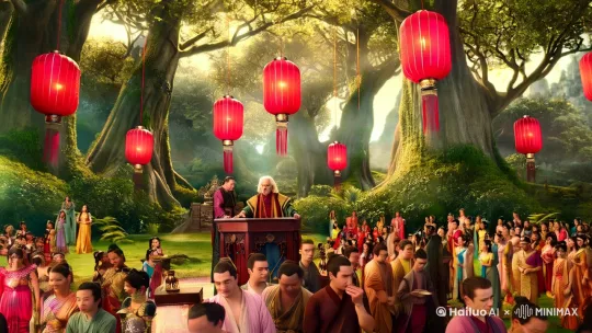 天玄大陆，龙谷！
  参天树木上挂着大红灯笼，满目皆宾客，一片祥和热闹景象。
  “今日是龙谷公主大婚之日……”
  ……
  高台上，主持婚礼的长老絮絮叨叨。
  台下不知多少的龙谷青年在偷偷抹着眼泪。
  眼神中，绽放着希望的光芒……“大姐头终于嫁出去了。”
  “是啊，终于嫁出去了，想起来我就感觉前天被揍都是一场梦。”
  “哎，以后对那个凡人小子好点吧，万一受不了刺激自杀了，那我们就倒霉了。”
  ……
  “母龙？还是一条暴龙？”
  “我…我特喵的要嫁给一条龙？”
  此刻，龙谷深处，一个硕大的房间内，江小白正瞪着眼睛看着镜子中的自己，口中骂骂咧咧的。
  嗯…是挺帅的，看的都想自己上了自己。
  但是！
  怎么穿越的都见过，就没见过扶老奶奶过马路，还能被雷劈死穿越的。
  要不是自己太弱鸡，打不过外面那一堆龙谷大汉，江小白能破着嗓子骂个三天三夜。
  身为一个二十一世纪有为青年，嗯，年轻人，要讲武德。
  “驸马爷，良辰吉日已到，该去与公主拜堂成亲了。”
  就在此时，门外传来丫鬟的声音，江小白瞬间蔫了。完了，要成亲了！
  怎么办？
  要不，从了？
  可一想到晚上的时候，那头暴龙发飙，不小心一巴掌拍死了自己，江小白就吓得缩了一下脖子。
  “公，公主殿下……”
  门外丫鬟的一声惊呼，江小白整个人汗毛都竖了起来。
  “玉皇大帝？”
  “老爷爷？”
  “金手指？”
  “系统粑粑？”然而，没有半点回响，江小白绝望了。
  门已经被推开，一个身影，出现在眼前，想象中恐怖的身躯，狰狞的面容并没有出现。
  她身着雪白色的长裙，手臂如羊脂白玉，高耸的鼻梁，明眸皓齿，就像是画卷中走出来一般。
  江小白才明白这只是拥有龙族血脉的人而已。
  “你，还没准备好？”女子嘴唇轻启，声音让人如沐春风，但微皱的眉头，一股无形的威严压的江小白胸口堵得慌。“叮！感受到宿主诚挚的召唤，神级选择系统已激活。”
  “选择一：答应她，奖励龙精虎骨丹，夜驭百女，不在话下。”
  “选择二：拒绝她，奖励《万古如夜太上剑诀》。”
  “选择三：强吻她，奖励先天道体，神级功法。”
  江小白眼睛瞪的老大。
  苍天有眼，有眼呐！
  此时江小白已经顾不得获得系统的激动，所有注意力都放在了三道选择题上。
  经过多年经验来判断，第一个选项肯定好，这女子一看就是角色仙女啊。
  但自己是被她随手抓来的，答不答应有用吗？
  第二个嘛…
  “嗯，拒绝了，可能会死的吧。”
  虽说奖励是剑诀，但没有修为，铁定没卵用！
  最终，江小白抬头看向面前的龙族公主。
  女子微微挑眉。
  心情稍微愉悦了一点。
  当初若不是这小子长得太帅，茫茫人海中也不会将他给抓来。
  虽然她这么做有自己的原因所在，但不管怎么说，已经走到这一步。
  面前的小子虽然毫无修为，但龙谷不差一个凡人。
  “你们速速服侍他，换上新衣服，马上要婚礼了。”
  女子轻声道，“拖延太迟别怪我对你不客气…”
  还不等她话音落下，江小白突然窜上前。
  毕竟是个没有修为的凡人，她何须担心？然而让所有人都没有想到的情况发生了。
  江小白扑上前抱住她，作势一口下去。
  “恭喜宿主获得先天道体。”
  “恭喜宿主获得神级功法，九转玄功（下届阉割版）。”
  砰！
  咔嚓！
  “哎呦卧槽！”
  江小白的身子如同炮弹一般砸在墙壁上。
  刚刚敖烟下意识护体灵力震动一番，将江小白给震飞了出去。
  好在有系统奖励，先天道体，不然江小白这一下都够呛没过去。
  屋内，敖烟面容羞红，神情愠怒。
  她，被人轻薄了？
  虽然只是蜻蜓点水的一下，但不可否置，碰到了！
  此子胆子也太大了！
  尽管二人即将要成婚，但敖烟哪里会委身一个凡人？
  她可是龙谷公主殿下！
  这是耻辱，莫大的耻辱！顷刻间，恐怖的气息瞬间将周围一切笼罩。
  江小白捂着胸口，直翻白眼。
  三秒之前他果断选择了最后一个选项。
  在江小白看来，毕竟是大婚之日，对方为了颜面什么的应该不会动手杀人。
  不过现在情况好像有些出入。
  “我还不想死啊，这特么的要一天死两次？”
  江小白有些懵逼。
  他恐怕是诸多穿越者中，最丢人的一个吧。就在那股狂暴气息即将拍死江小白的瞬间，周遭突然风平浪静。
  “烟儿，不可胡闹。”
  一道苍老的声音传来。
  随后，院子内出现一名白须老者。
  老者看了一眼地上躺着的江小白，眼底没有丝毫感情。
  江小白只感觉自己人格遭受了侮辱。
  “今日乃是你大婚，万人宾客前来。”
  “你若是将你驸马宰了，龙谷颜面 by Hailuo AI Video Generator