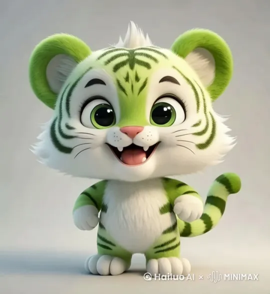 说话,动眼睛,手动脚舞,尾巴摇,转身. by Hailuo AI Video Generator