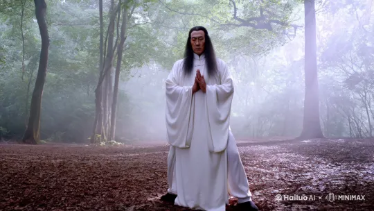 《太极张三丰》悟道打斗:幽静的山林中,张三丰身着白色道袍,长发飘飘,正在独自参悟太极拳。突然,一群黑衣人闯入,想要对他不利。张三丰不慌不忙,以太极拳应敌。他的动作行云流水,看似轻柔,却蕴含着巨大的力量。黑衣人冲上前去,张三丰轻轻一挥袖,便将他们震飞出去。他以柔克刚,将太极拳的精髓展现得淋漓尽致。在山林间,张三丰与黑衣人的打斗如同一场优美的舞蹈,又充满了力量感。 by Hailuo AI Video Generator
