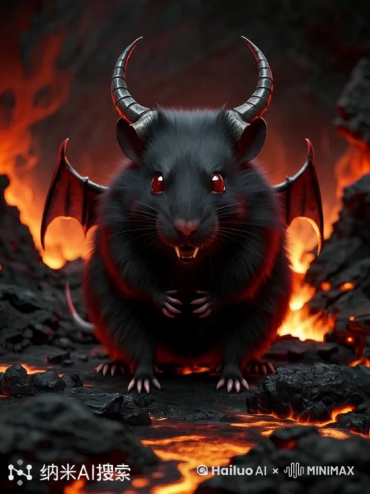 恶魔仓鼠喷火 by Hailuo AI Video Generator