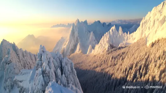 镜头从高空缓缓拉近,冬日暖阳倾洒,银白的四川螺髻山全貌映入眼帘。连绵山脉似巨型画卷铺展,古老峰峦覆雪,壮阔冬日仙境震撼开场。
全景运镜,从远及近,捕捉四川螺髻山在冬日阳光照耀下的壮丽景致。连绵的山脉银装素裹,古老峰峦闪耀着圣洁光芒,一幅如梦似幻的冬日仙境画卷徐徐展开。
随着镜头推进,四川螺髻山全景渐次呈现。在冬日暖阳轻抚下,山脉银白闪耀,峰峦被雪覆盖,仿佛踏入了一个壮阔的冰雪仙境,开启一场震撼心灵的视觉盛宴。 by Hailuo AI Video Generator