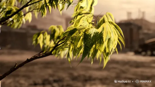 [拉远]背景背景为因为环境污染而引发的世界末日人类离开地球后的100年。镜头从最开始的一个树苗逐渐拉远。 by Hailuo AI Video Generator