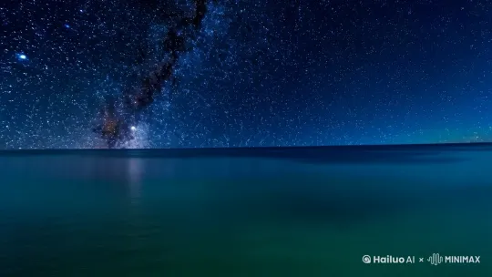 [推进,上升]
星河璀璨，海天一色 by Hailuo AI Video Generator
