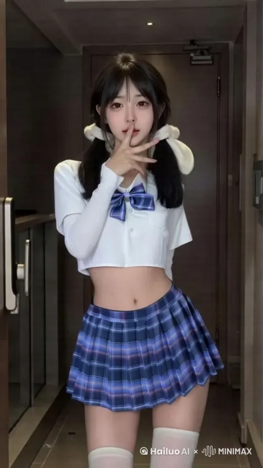 大师级运镜 聚焦美女，美女双手叉腰， 眼神不动，她先左右后再左扭身姿，接着双手比心。随后跳去网红舞蹈，镜头垂直，动作流畅，光线柔和 by Hailuo AI Video Generator