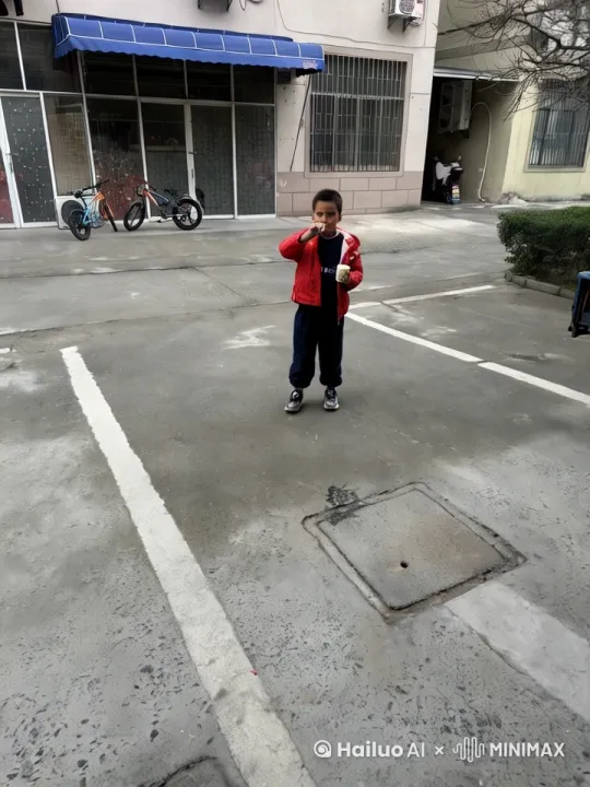 [推进,上升]小孩在跳街舞 by Hailuo AI Video Generator