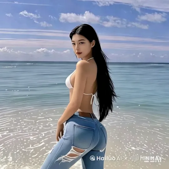 可可以让臀部扭动，头发可以摆动，手可以轻轻地拂在耳边，要有妩媚感 by Hailuo AI Video Generator
