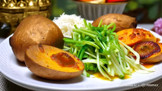 在那个充满美食的王国里,地瓜、豆芽、麻辣毛蛋、烂草莓以及神秘的黑蒜,五种食材共同踏上了一场美味的冒险。黑蒜,一种经过特殊发酵处理的大蒜,它拥有独特的甜味和浓郁的香气,是这次创新之旅中的秘密武器。
这五种食材的结合看似不可思议,却在一位富有创意的厨师手中,变成了一道令人惊叹的创新佳肴——“五味奇缘”。
首先,地瓜被精心烤制,其天然的甜味与香辣酱料完美融合,形成了一种独特的辣甜口感。豆芽则保持了其清脆的口感,为这道菜增添了层次感。麻辣毛蛋,以其麻辣鲜香,为整道菜带来了刺激的味觉体验。烂草莓,虽然名字不那么吸引人,但它们的酸甜可口,为这道菜增添了一抹清新。而黑蒜,经过发酵后,其甜味和香气更加浓郁,为这道菜带来了深邃的风味层次。
“五味奇缘”在川菜之乡一经推出,便引起了食客们的极大兴趣。食客们被这种新奇的口味组合所吸引,纷纷前来品尝。这道菜不仅保留了川菜的麻辣特色,还融入了其他食材的独特风味,让人在辣味中体验到层次丰富的味觉冲击。
随着时间的推移,“五味奇缘”逐渐成为了川菜之乡的招牌菜之一。地瓜、豆芽、麻辣毛蛋、烂草莓和黑蒜证明了,即使是看似普通的食材,只要敢于创新和尝试,就能创造出令人难忘的美食体验。
这个故事告诉我们,无论是在烹饪还是在生活的其他领域,勇于创新和尝试,敢于将看似不搭的元素融合在一起,往往能够创造出意想不到的美丽和价值。 by Hailuo AI Video Generator