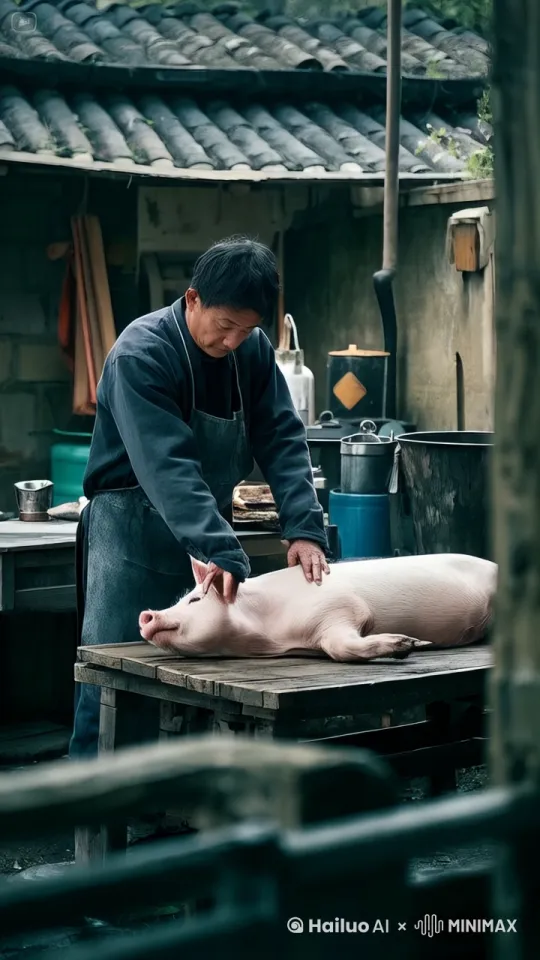 一只猪突然跳起来和人打起架来，猪和人都使用无影脚对打，画面打得很激烈。画面主体动起来。智能动态。智能运镜，手持摄影效果。细节丰富，惟妙惟俏，栩栩如生，真实自然。动态连贯，动态符合逻辑，无瑕疵，无变形，符合自然规律，一镜到底。背景自然动态，真实自然。专业级摄影作品，专业级电影光效，大师级作品。高饱和度，高对比度，高锐化度，高帧率，流畅自然，超高清摄影作品，超高清画质，史诗级电影级摄影。 by Hailuo AI Video Generator