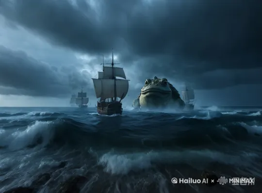 [右移,左摇,跟随],镜头推进,蛤蟆嘴张开 by Hailuo AI Video Generator
