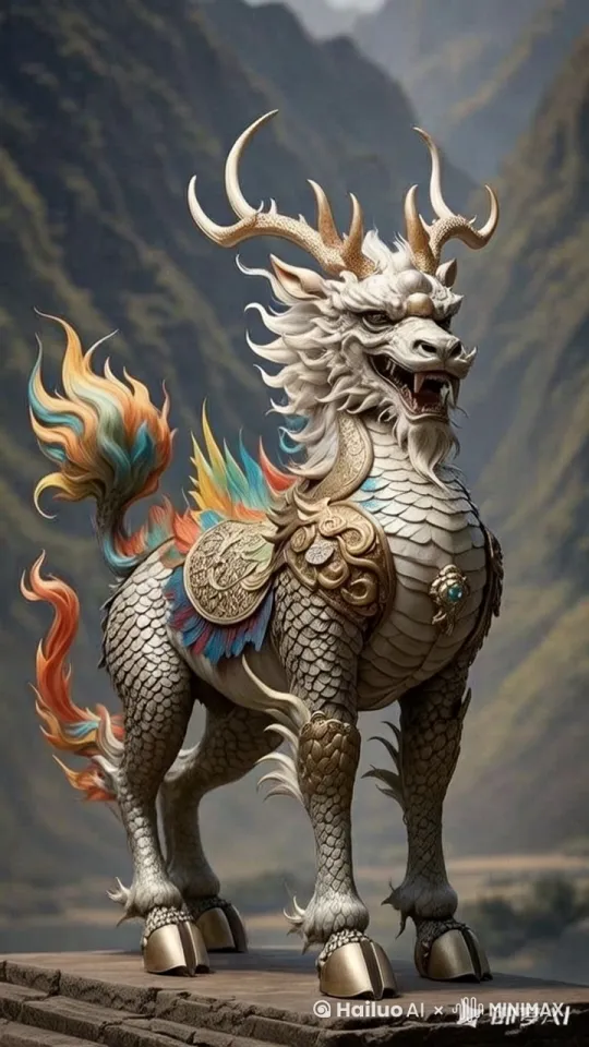 毛发虬髯随风飘动起来，身体周围金光环耀，鎏金向上飞舞，仙气缭绕 by Hailuo AI Video Generator