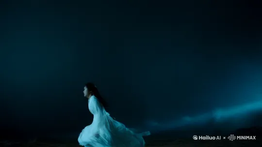 在一个月黑风高的夜晚，漆黑的夜幕像一块沉重的铅板，沉甸甸地压在大地之上。狂风呼啸着席卷过荒郊野外，那风声犹如鬼哭狼嚎一般，尖锐地刺破黑夜的宁静。年轻的女子若兮身着一袭白衣，那白衣在这黑暗中显得格外刺眼，她如同一只孤魂野鬼般地奔逃着。她的脚步慌乱而急促，每一步都像是踏在生死边缘，裙角被风撕扯着，仿佛要把她拽入无尽的黑暗之中。她的身后，是一片阴森的古树林。这片树林古老而神秘，粗壮的树干扭曲着伸向天空，好似张牙舞爪的恶魔。树林的深处据说有一座废弃多年的古墓。那古墓的存在就像一个被时间遗忘的黑暗角落，散发着让人不寒而栗的气息。周围的杂草丛生，蔓延在古墓周围，像是在守护着这座充满秘密的古老墓地，又像是要将其慢慢吞噬。 by Hailuo AI Video Generator