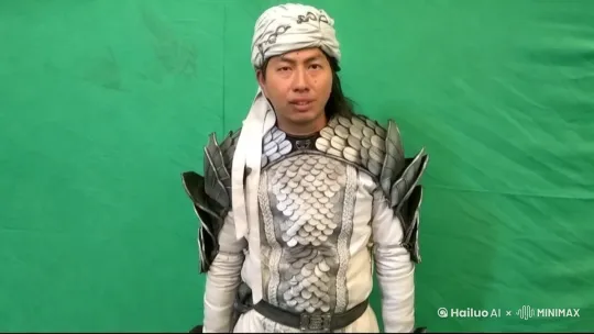 背景变成日落云海 智能抠像 不要绿色，御剑飞行  ，梦幻 仙侠风格  跟拍人物 by Hailuo AI Video Generator