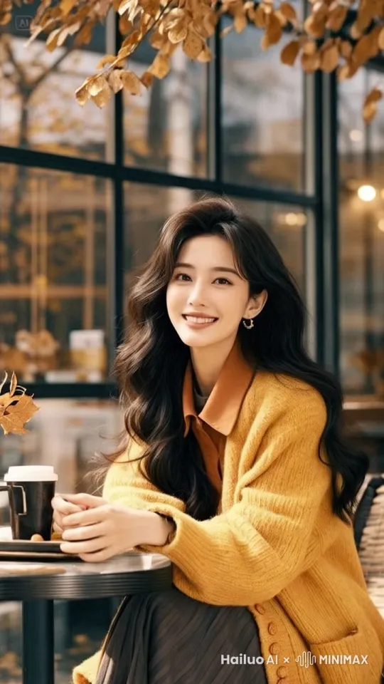 喝咖啡的美女 by Hailuo AI Video Generator