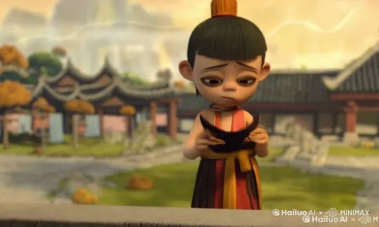 图中的男孩把手中的面具扔了，说：“无聊” by Hailuo AI Video Generator