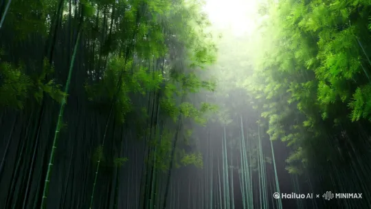 山雨竹林[左移,上升] by Hailuo AI Video Generator
