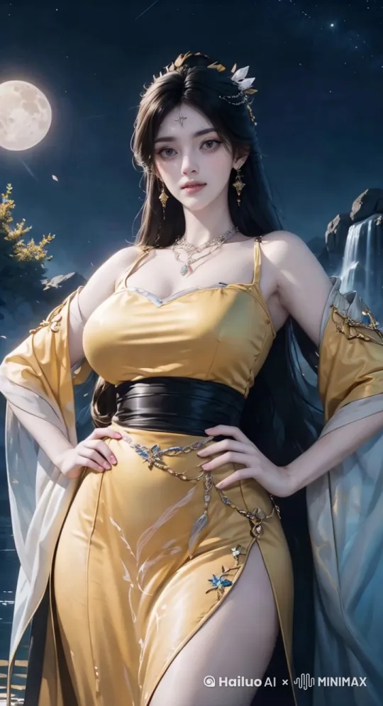 图中女子向我走来，俏皮转身，妩媚动人！ by Hailuo AI Video Generator