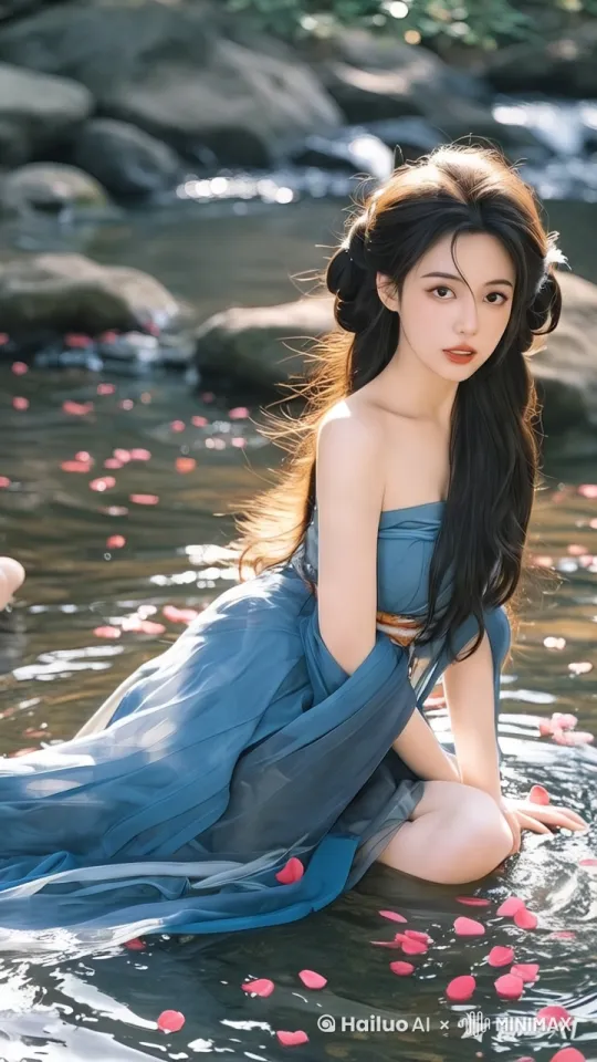 [左移,上升]画面中的女人，动作柔美丝滑，表情撩人，画面唯美，美丽动人 by Hailuo AI Video Generator