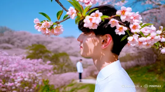 春日游，杏花吹满头。[左移,上升]陌上谁家年少，足风流。 by Hailuo AI Video Generator