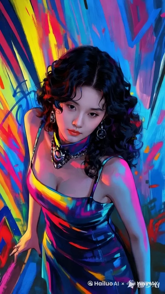 [下降,上摇]女孩看着镜头微微一笑，转过身来，眼神温柔的看着镜头，微风吹着头发，画面主体动态呈现 by Hailuo AI Video Generator