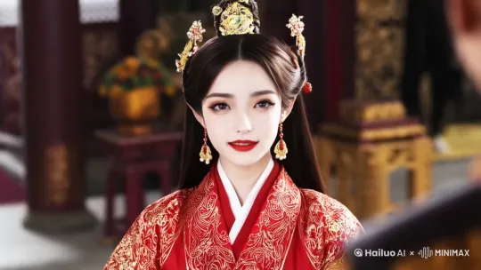 微笑眨眼摇头轻笑，转身离开 by Hailuo AI Video Generator