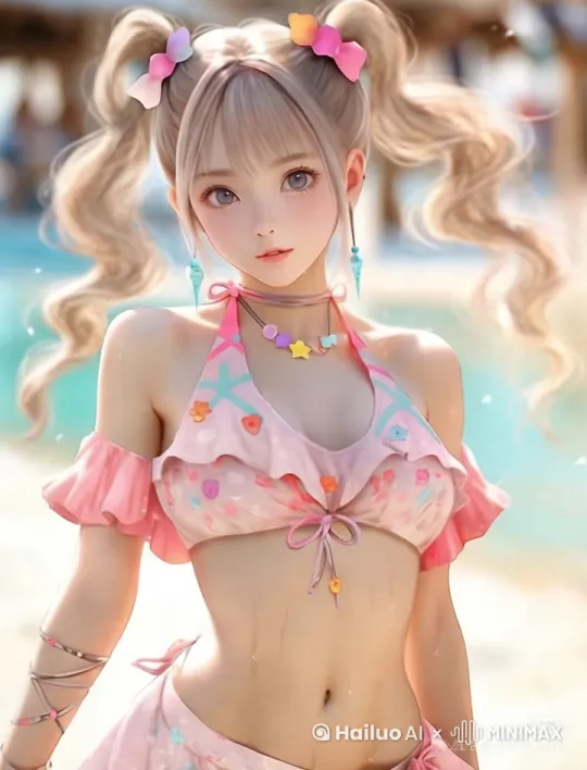 眨眼睛，微笑， by Hailuo AI Video Generator