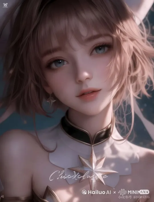 眨眼睛，微风吹过 by Hailuo AI Video Generator