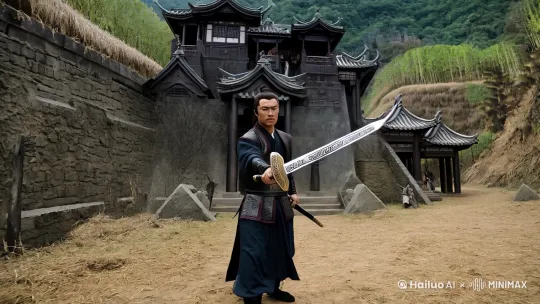 在江湖中，有个名为清风寨的地方，寨主苏逸飞，武艺高强且为人仗义，在江湖中威望颇高。他有把绝世宝剑，削铁如泥，剑身上刻着神秘符文，据说拥有此剑者能号令武林。
 
清风寨劫富济贫，让众多贪官污吏、恶霸豪强恨之入骨。其中，以天霸山庄庄主赵天霸最为记恨。赵天霸为人阴险狡诈，表面上是个富甲一方的商贾，实则暗中勾结朝廷，做着贩卖私盐、欺压百姓的勾当。
 
一日，赵天霸听闻苏逸飞要将劫来的一批财物送给受旱灾的百姓，便心生毒计。他买通了苏逸飞身边的一个小喽啰，在苏逸飞运送财物的途中设下埋伏。苏逸飞带着几名得力手下，护送财物前行，行至一处山谷时，突然伏兵四起。一时间，喊杀声震天，苏逸飞等人虽奋力抵抗，但终究寡不敌众，身负重伤。财物被劫，兄弟们也死伤惨重。
 
苏逸飞在混乱中拼死突围，他躲进了一个山洞，昏迷不醒。不知过了多久，一位名叫林婉儿的女子发现了他。林婉儿是个医术精湛的医女，心地善良。她将苏逸飞带回自己的住处，悉心照料。在林婉儿的照料下，苏逸飞的伤势逐渐好转。他向林婉儿讲述了自己的遭遇，林婉儿对他的遭遇深感同情，同时也对赵天霸的恶行感到愤怒。
 
苏逸飞伤好后，决心报仇雪恨。他四处打听赵天霸的行踪，得知赵天霸将于近日在天霸山庄举办一场宴会，宴请各方豪杰。苏逸飞决定趁此机会混入天霸山庄，找赵天霸算账。
 
宴会当日，苏逸飞乔装打扮成一名江湖客，带着林婉儿一同进入了天霸山庄。庄内宾客众多，热闹非凡。苏逸飞在人群中寻找着赵天霸的身影，终于，他看到了那个让他恨之入骨的人。赵天霸正与一群人谈笑风生，丝毫没有察觉到危险的临近。
 
苏逸飞悄悄靠近赵天霸，准备动手。就在这时，赵天霸的一名手下发现了他，大喊：“有刺客！”瞬间，庄内的护卫们纷纷围了上来。苏逸飞抽出宝剑，与护卫们展开了一场激烈的战斗。林婉儿也不甘示弱，她拿出自己的银针，协助苏逸飞。
 
赵天霸见势不妙，想要逃跑。苏逸飞岂能让他轻易逃脱，他施展轻功，追上赵天霸，与他展开了一对一的决斗。赵天霸虽然武艺也不弱，但在苏逸飞的猛烈攻击下，渐渐露出败势。
 
最终，苏逸飞一剑刺中了赵天霸的胸口。赵天霸倒在地上，气息奄奄。苏逸飞看着他，冷冷地说：“今日就是你的死期，为我的兄弟们和那些被你欺压的百姓偿命吧！”
 
解决了赵天霸后，苏逸飞和林婉儿离开了天霸山庄。他们回到了清风寨，受到了兄弟们的热烈欢迎。从此，苏逸飞继续带领着清风寨劫富济贫，守护着江湖的正义，而他与林婉儿的感情也在这场江湖恩怨 by Hailuo AI Video Generator