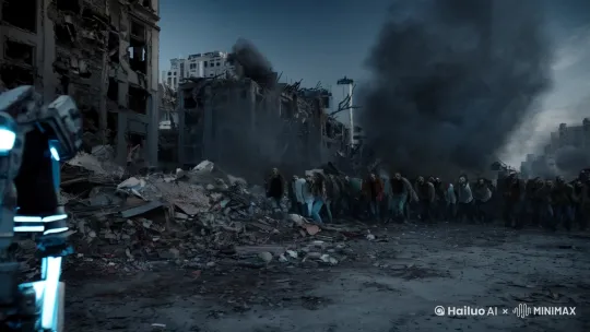 import hailuai
from hailuai.types import Scene, CameraMovement, Character, Action, Environment

# 定义场景
scene = Scene(
    environment=Environment(
        description="末世废墟，高楼倒塌，烟雾弥漫，天空昏暗",
        location="城市废墟",
        time_of_day="黄昏"
    ),
    characters=[
        Character(
            name="战士",
            description="身穿外骨骼装甲，手持未来武器，表情坚毅",
            position="前景"
        ),
        Character(
            name="丧尸群",
            description="数量众多，面目狰狞，行动缓慢但凶猛",
            position="背景"
        )
    ]
)

# 定义镜头运动
camera_movements = [
    CameraMovement(
        description="特写战士的外骨骼装甲，展示细节",
        duration=2  # 2秒
    ),
    CameraMovement(
        description="镜头左移，展示战士的侧面",
        duration=1  # 1秒
    ),
    CameraMovement(
        description="镜头右摇，拉远，展示整个打丧尸的画面",
        duration=3  # 3秒
    )
]

# 定义动作
actions = [
    Action(
        character="战士",
        description="战士启动外骨骼装甲，准备战斗",
        start_time=0,
        end_time=1
    ),
    Action(
        character="战士",
        description="战士使用未来武器射击丧尸",
        start_time=1,
        end_time=4
    ),
    Action(
        character="丧尸群",
        description="丧尸群向战士缓慢移动",
        start_time=2,
        end_time=6
    ),
    Action(
        character="战士",
        description="战士灵活躲避丧尸的攻击",
        start_time=4,
        end_time=6
    )
]

# 生成视频
video = hailuai.generate_video(
    scene=scene,
    camera_movements=camera_movements,
    actions=actions,
    duration=6  # 6秒
) by Hailuo AI Video Generator